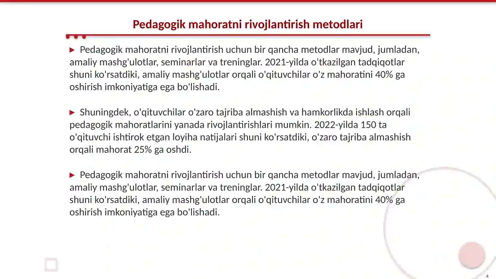 Pedagogik mahoratni egallash vositalari 4