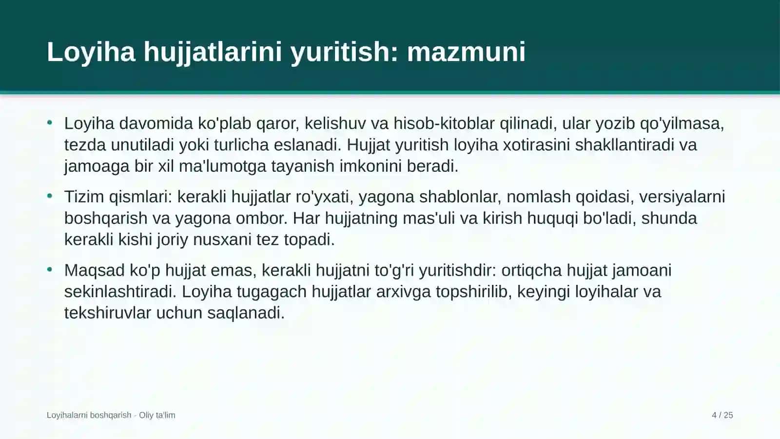 Zargarlik do'konlarida loyiha hujjatlarini yuritish 4