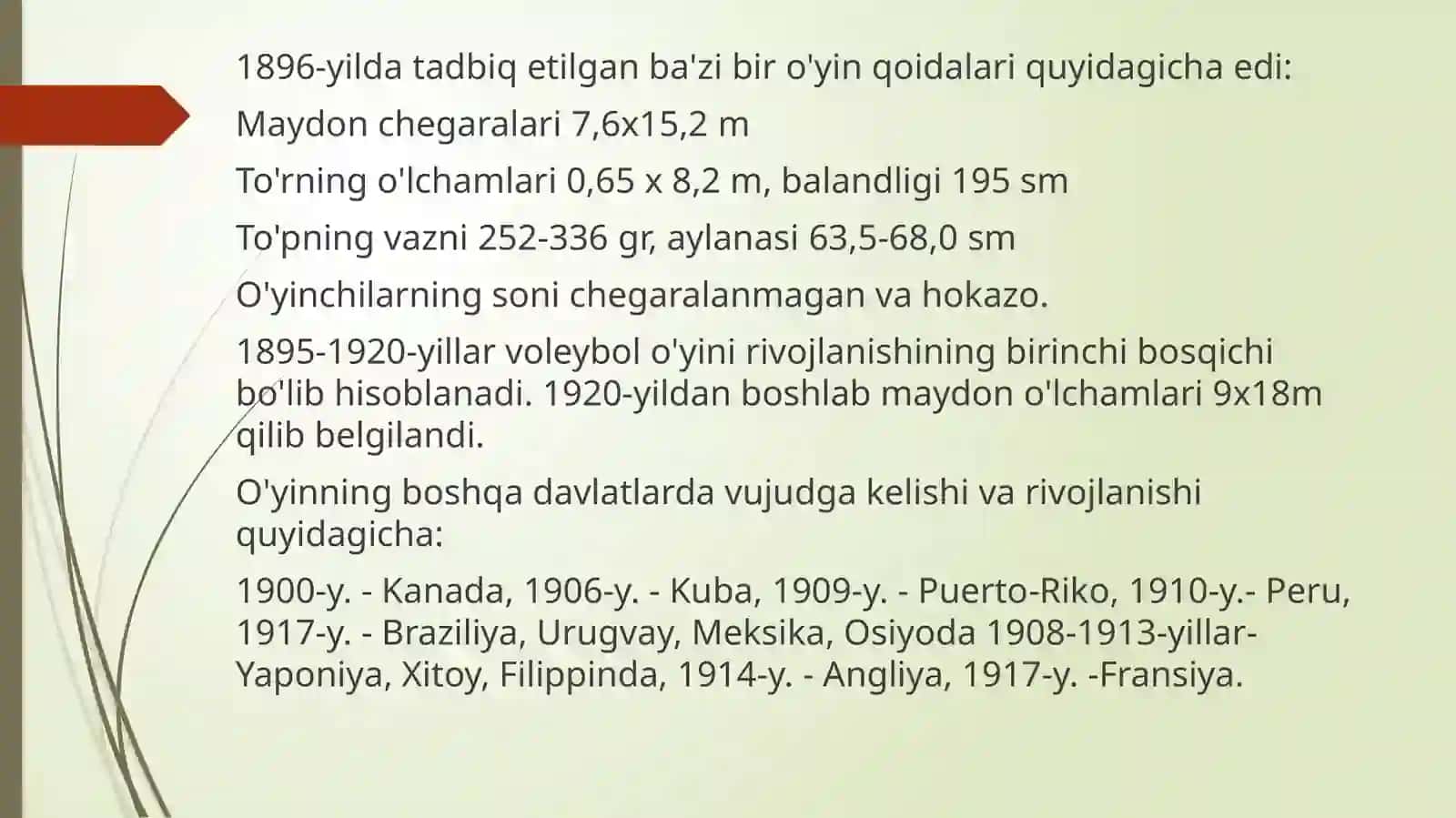 VOLEYBOL SPORT TURINING RIVOJLANISH TARIXI VA QONUN QOIDALARI 4