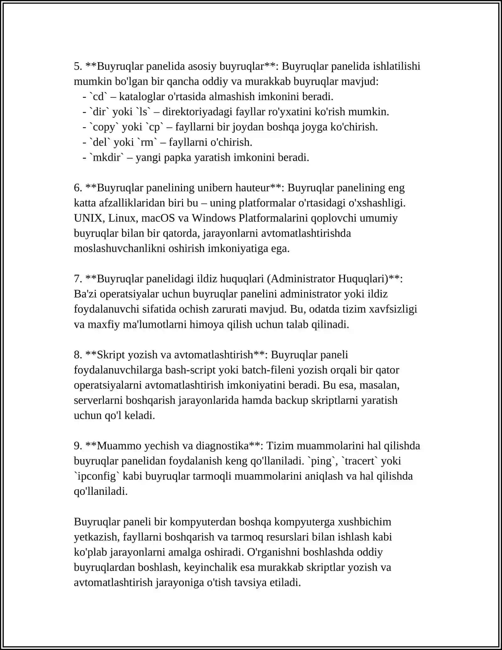 MODIFY BUYRUQLAR PANELINI O’RGANISH 4