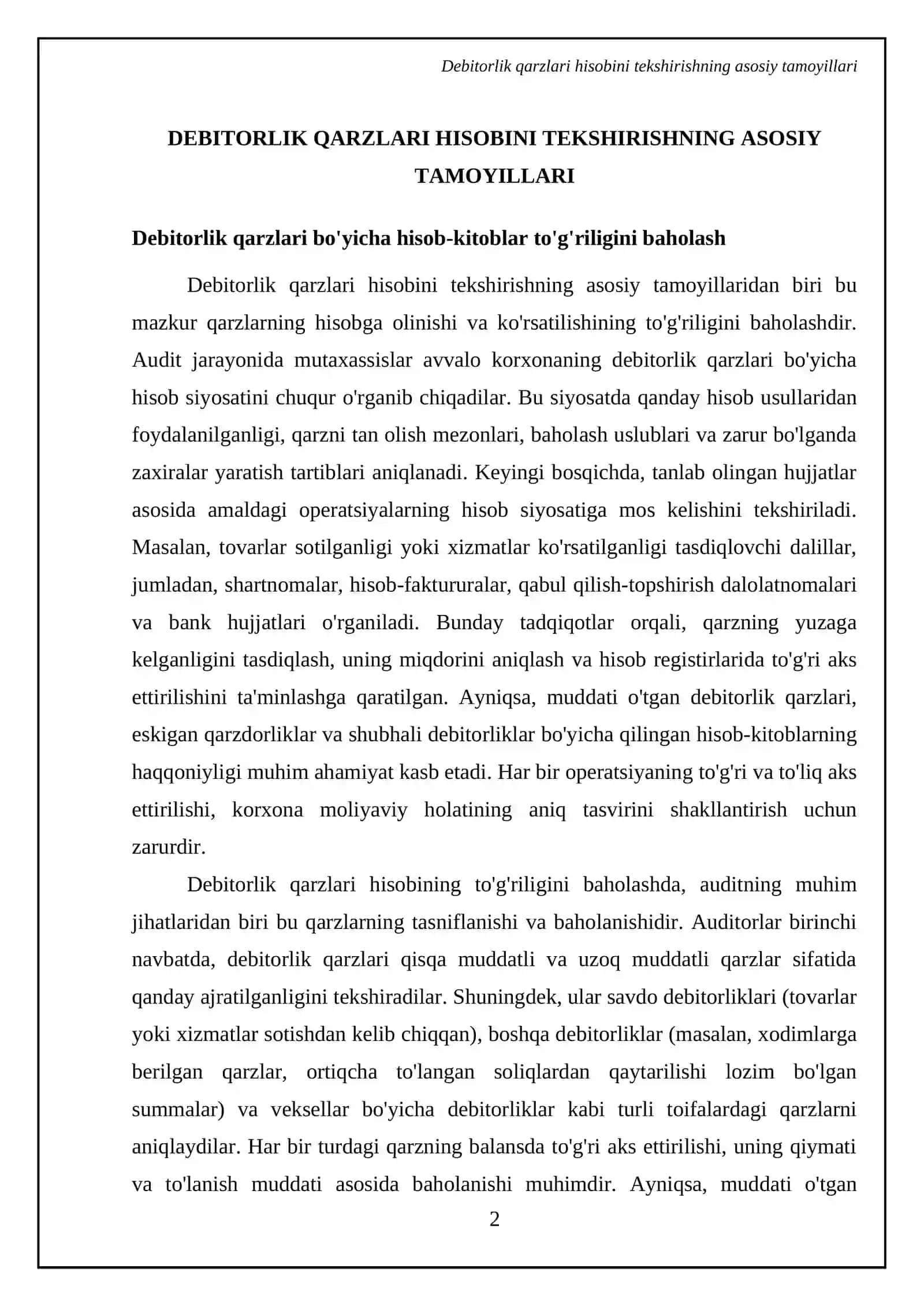 Debitorlik qarzlari auditi 4