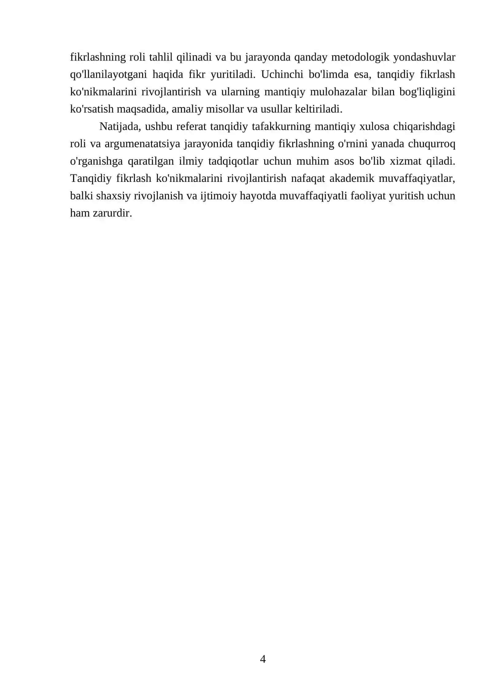Tanqidiy tafakkurning mantiqiy xulosa chiqarishdagi roli. Argumenatatsiya tanqidiy fikrlash mehanizimi 4