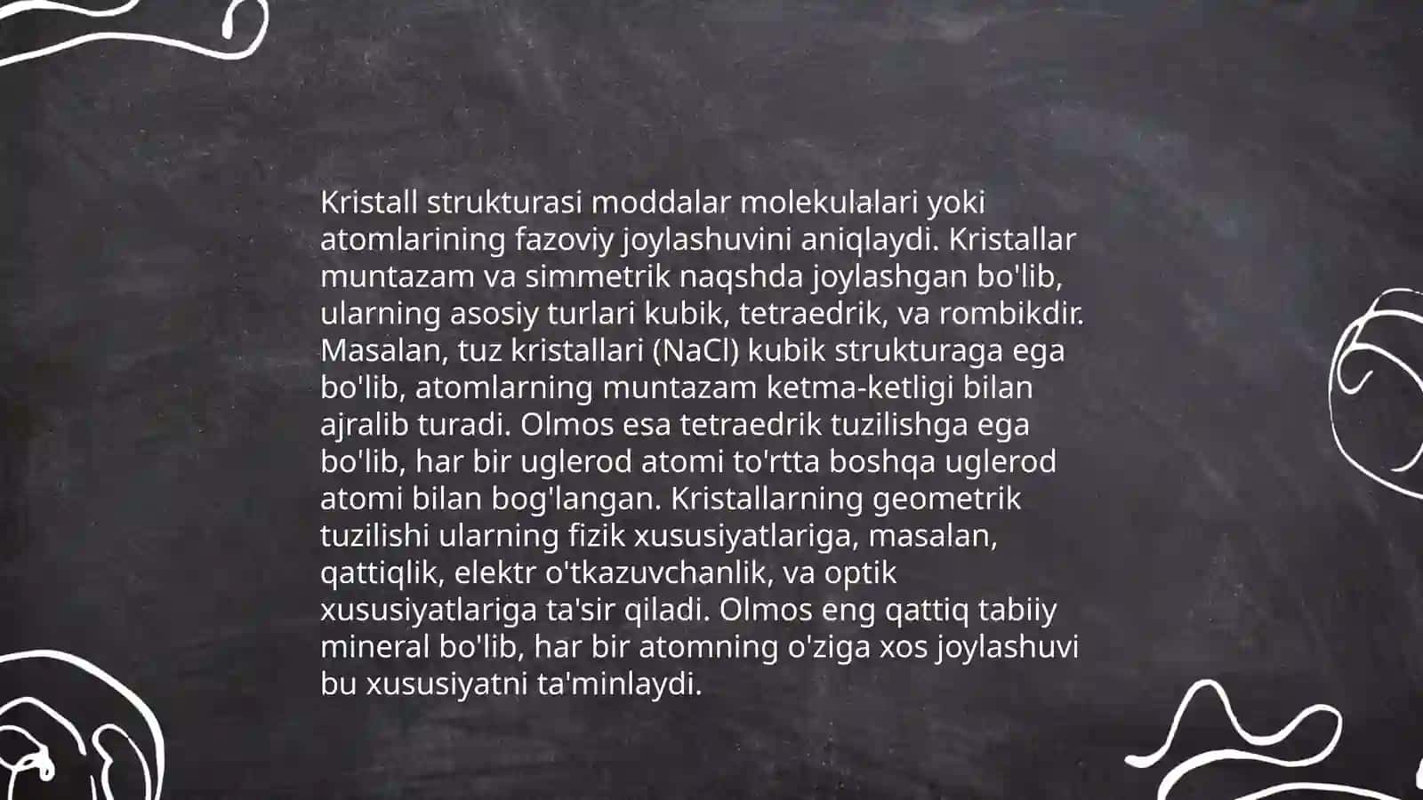 Moddalarning qattiq holati.Kristal va amorf holat. Brave kristallari 4