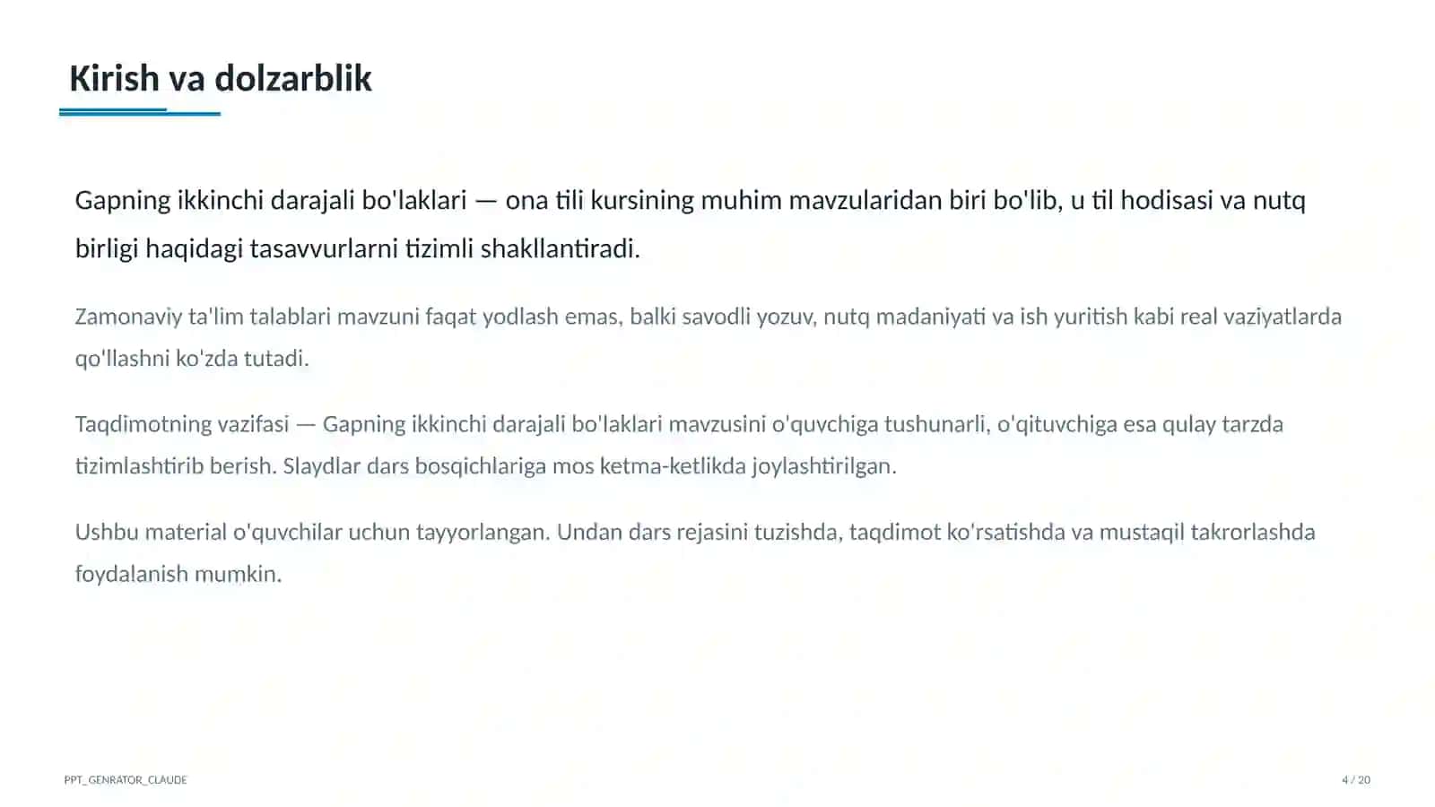 Gapning ikkinchi darajali bo'laklari (8-sinf) 4