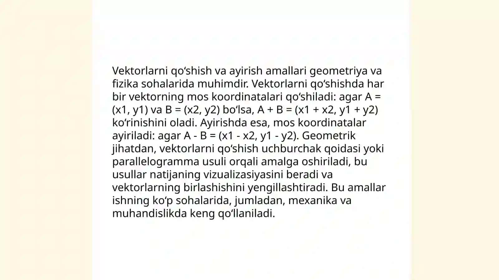 Vektor va tenzor analiz elementlari 4