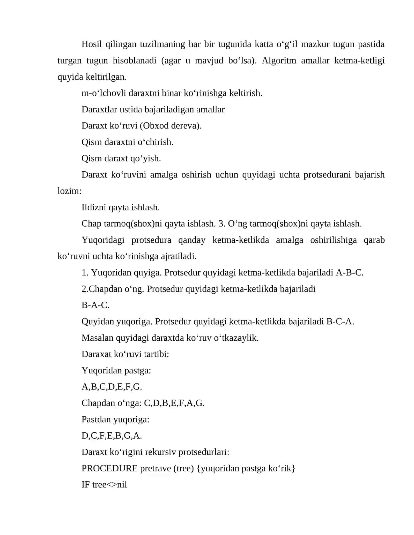 Binar daraxtlar va undagi amallar 4