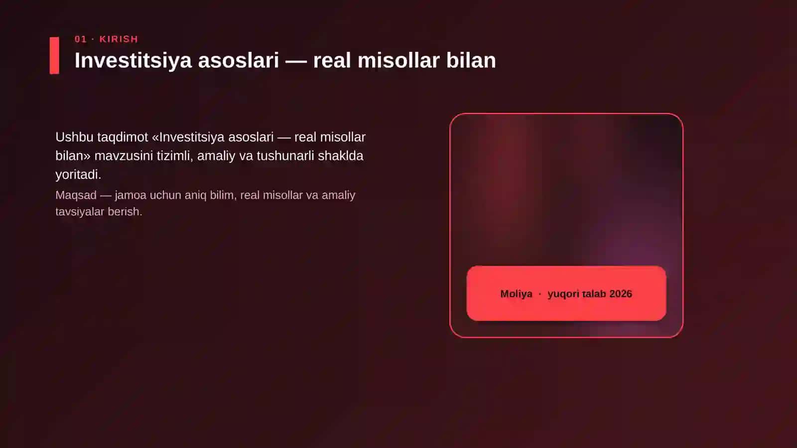 Investitsiya asoslari — real misollar bilan 4