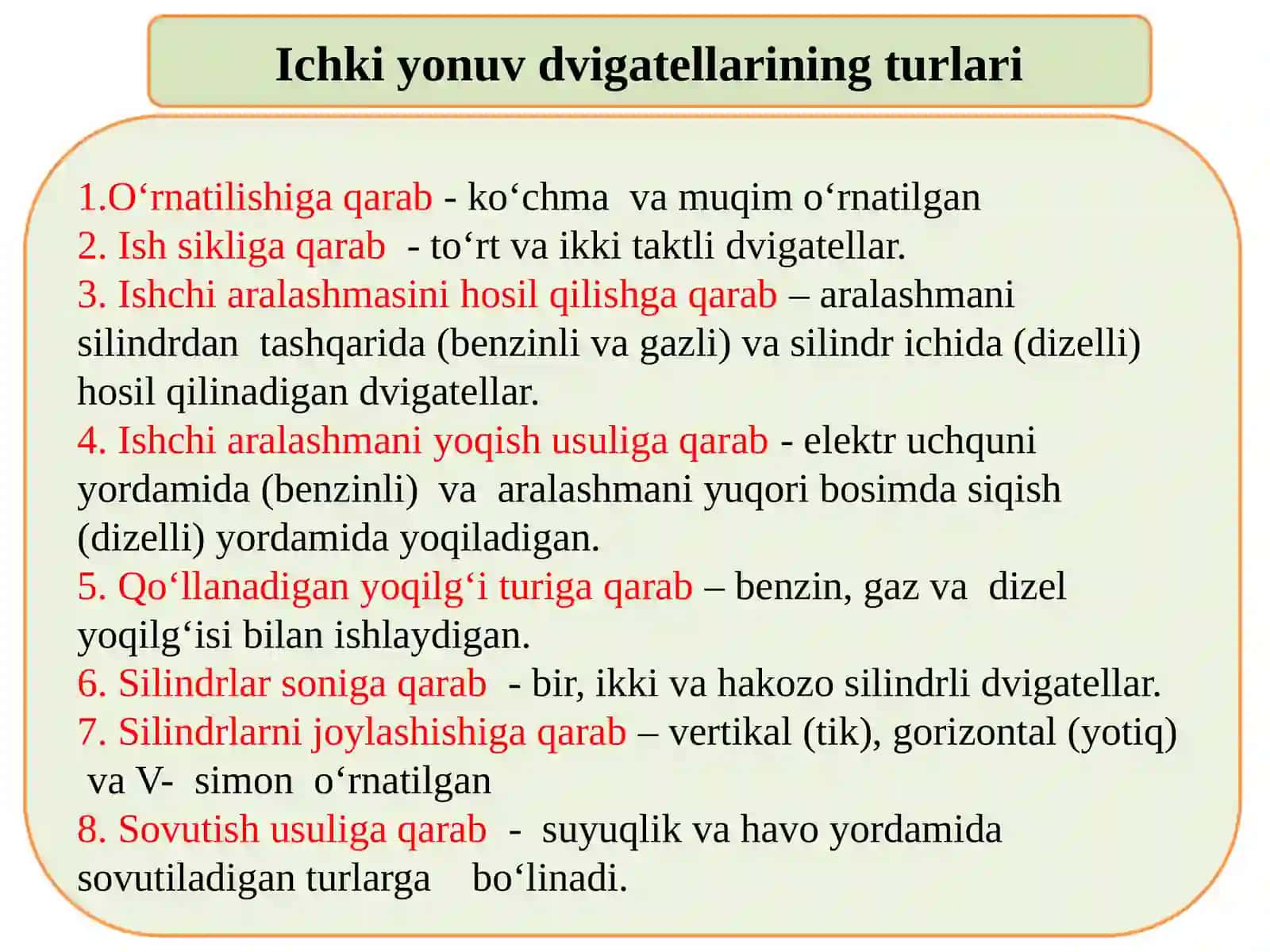 Traktor va transport vositalarini dvigatellarining krivoship-shatun mexanizmini tuzilishi va ishlashini о‘rganish 4