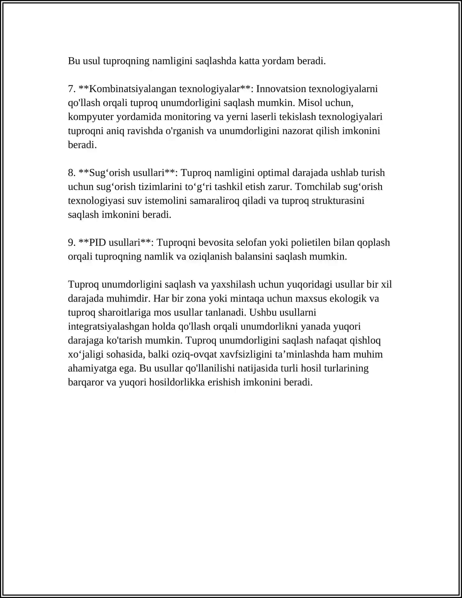 Tuproq unumdorligini oshirish va muhofaza qilish 4