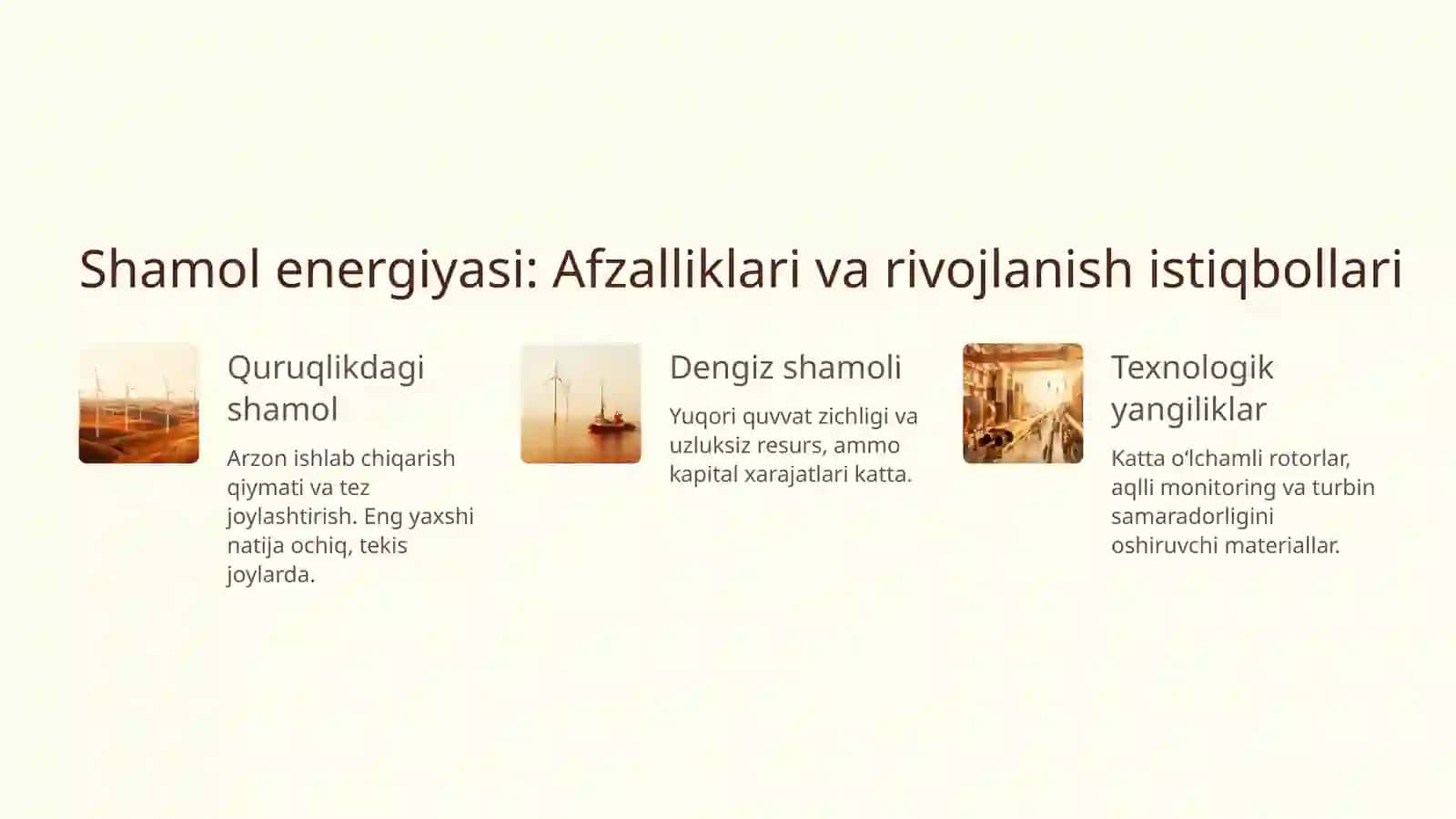 Qayta tiklanuvchi energiya manbalari: Kelajak energiyasi 4