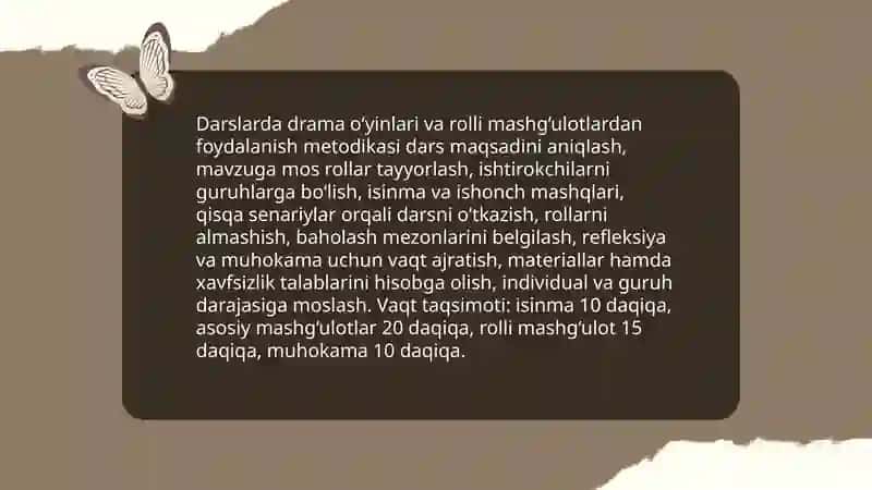 Teatr pedagogikasi imkoniyatlaridan foydalanish 4