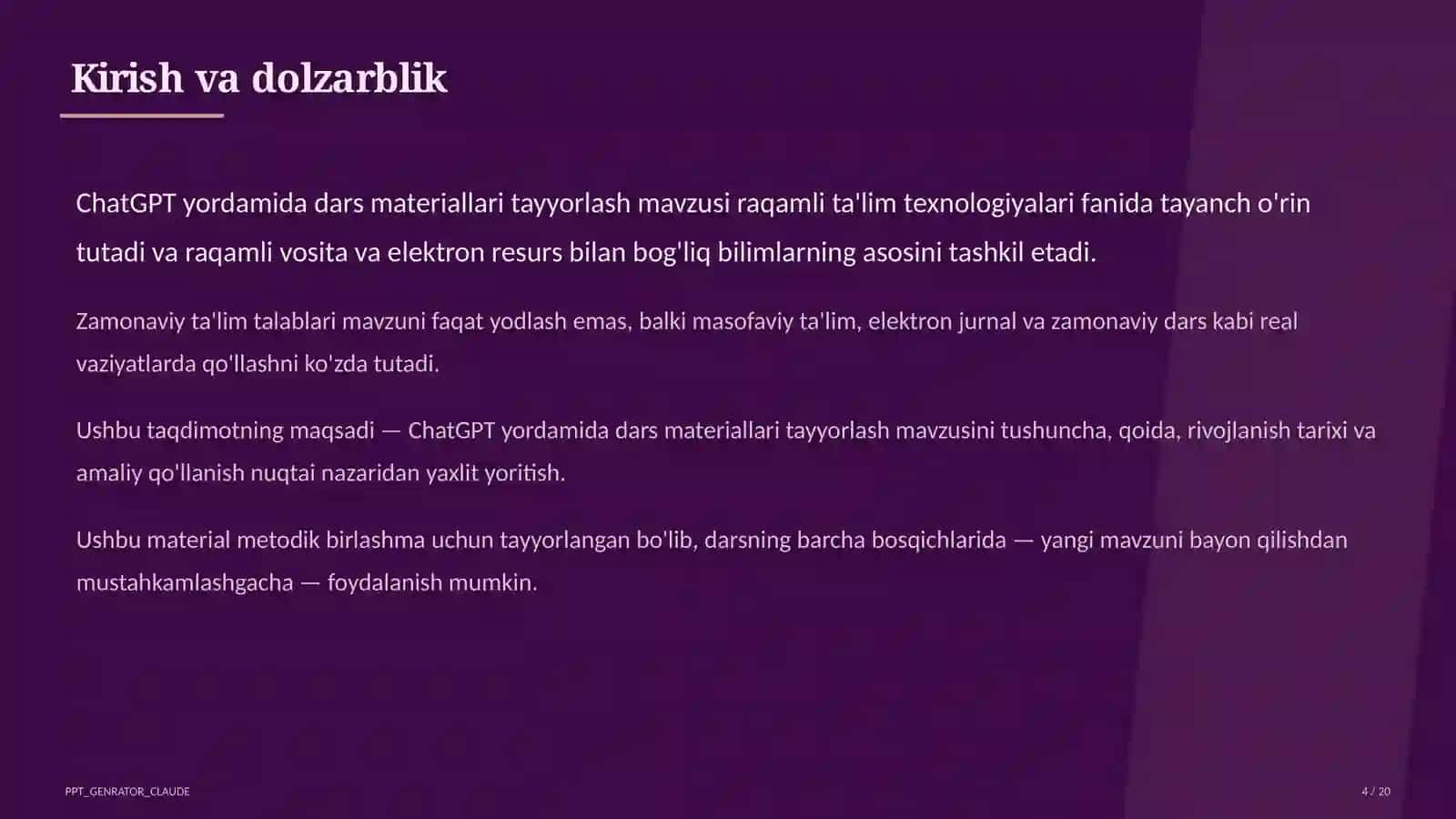 Dars materiallari tayyorlash 4