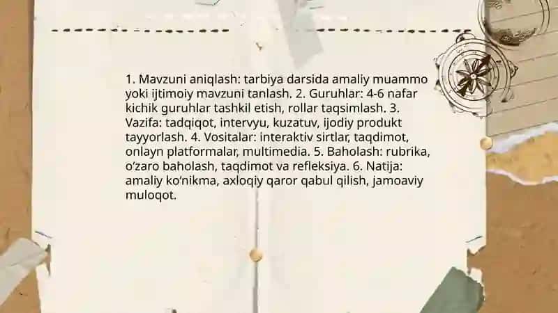 Tarbiya fanini interaktiv o'qitish metodlaridan foydalanish yo'llari 4