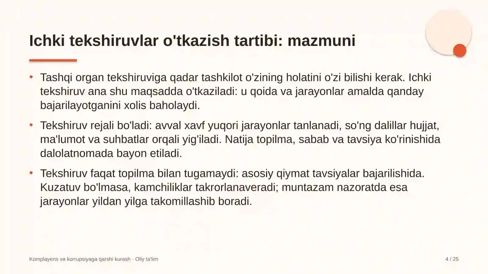 Konsalting kompaniyalarida ichki tekshiruvlar o'tkazish tartibi 4