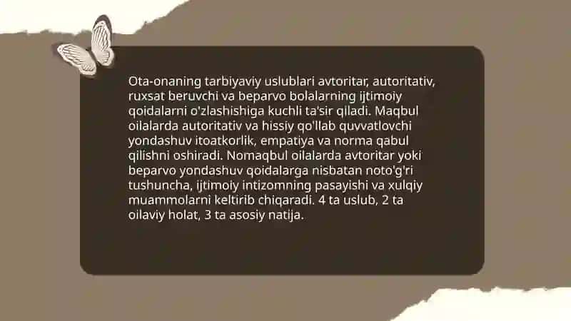 Maqbul va no maqbul oilalarda bolalarning intimoiylashuvidagi o'ziga xoslikni o'rganish 4