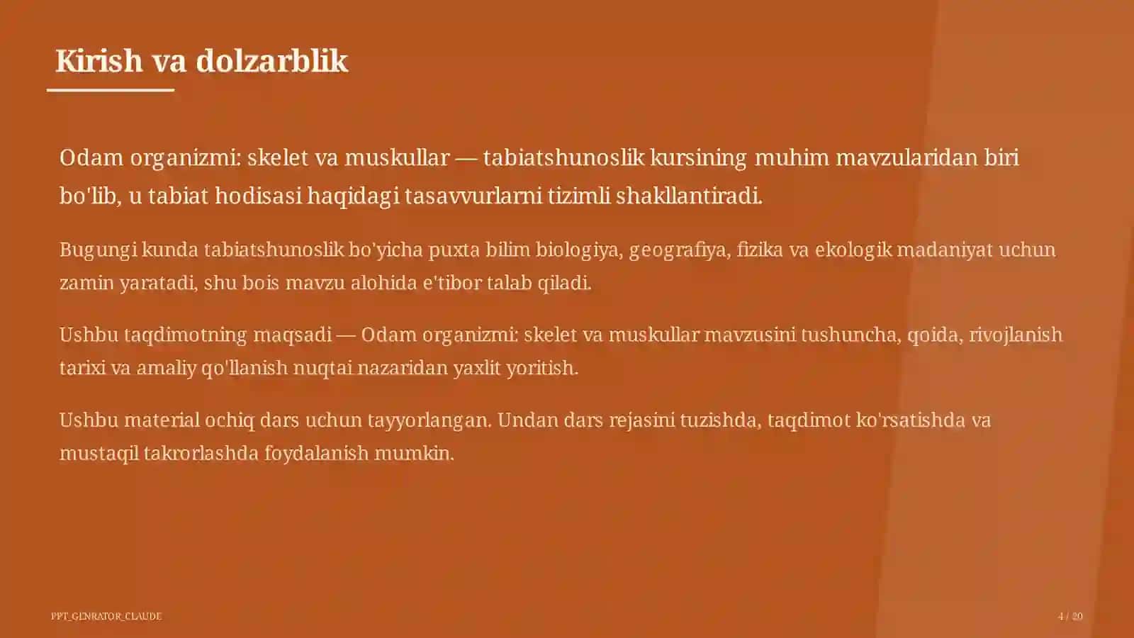 Odam organizmi: skelet va muskullar (4-sinf) 4