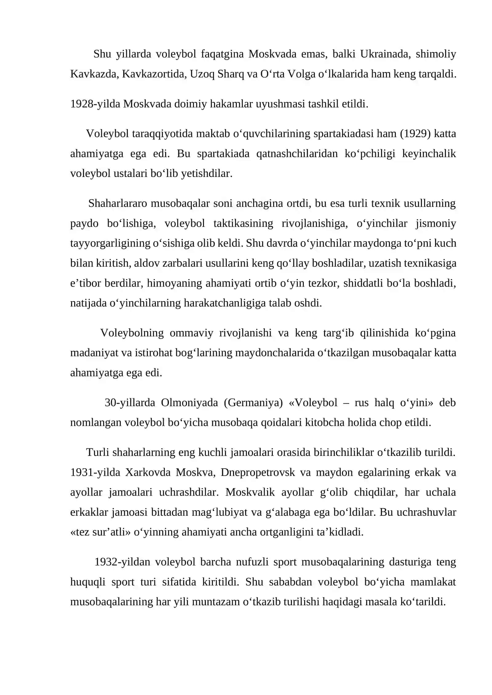 Voleybol o‘yininning kelib chiqish va rivojlanish tarixi 4