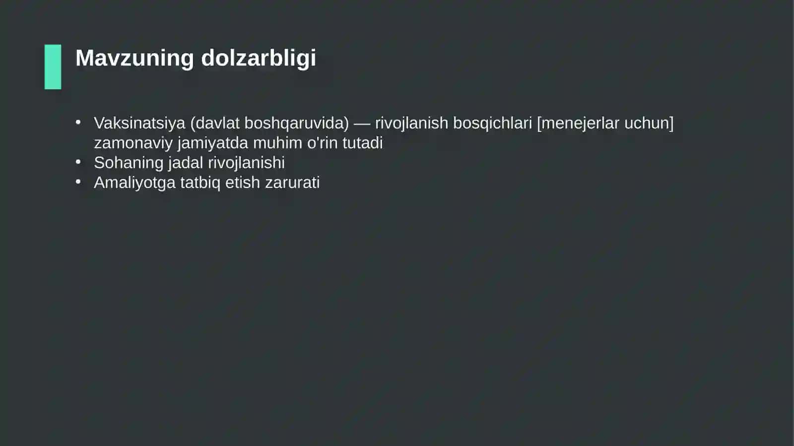Vaksinatsiya (davlat boshqaruvida) — rivojlanish bosqichlari [menejerlar uchun] 4