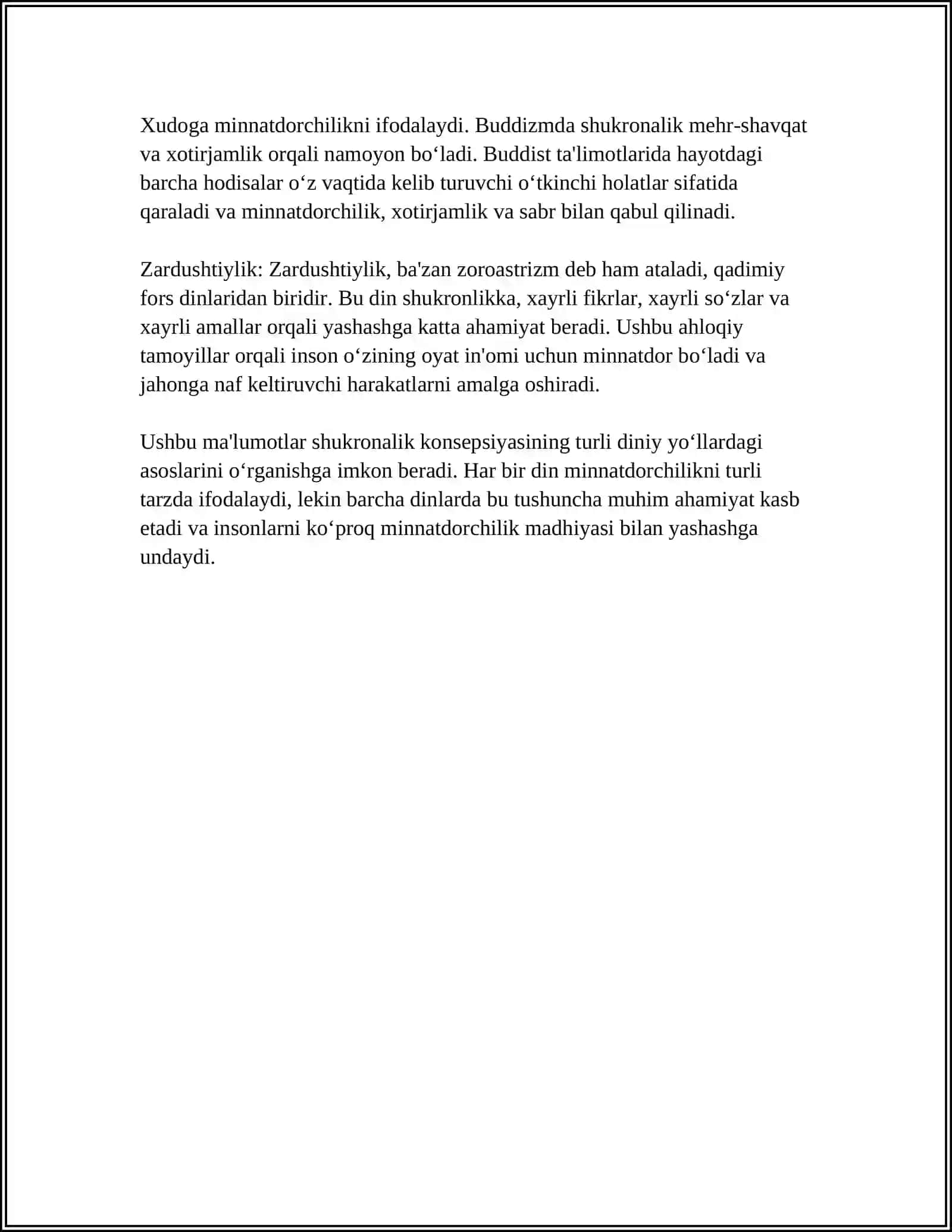 REFERAT Mavzu: SHUKRONALIK 4