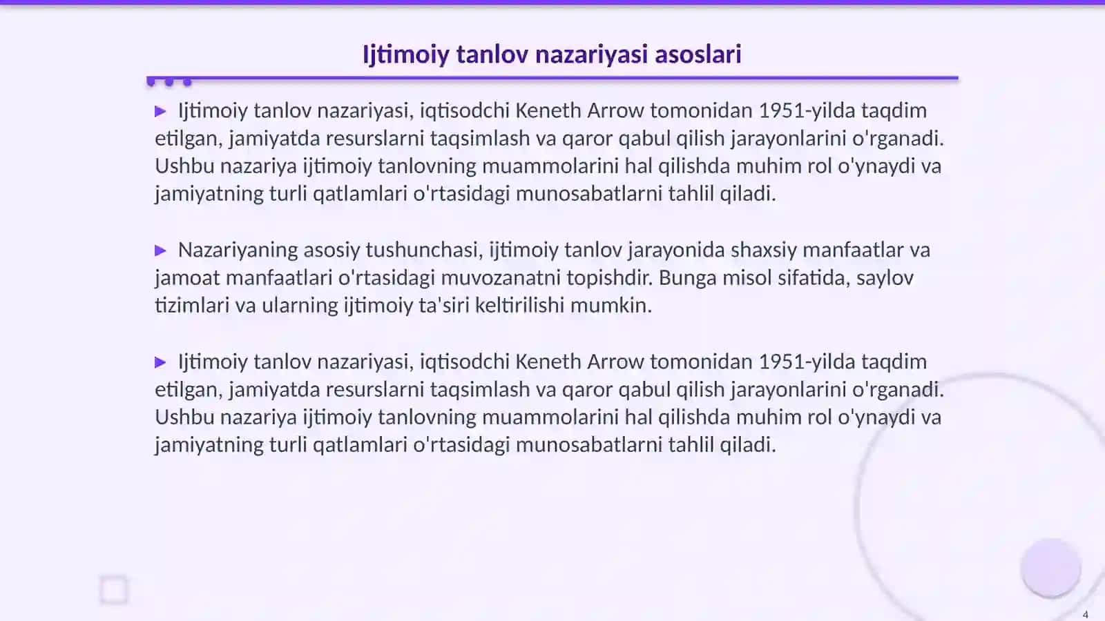 Adolat va ijtimoiy tanlov masalalari 4