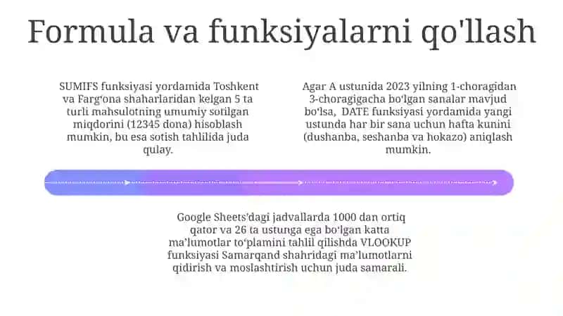 Google Sheets da jadvallar yaratish 4