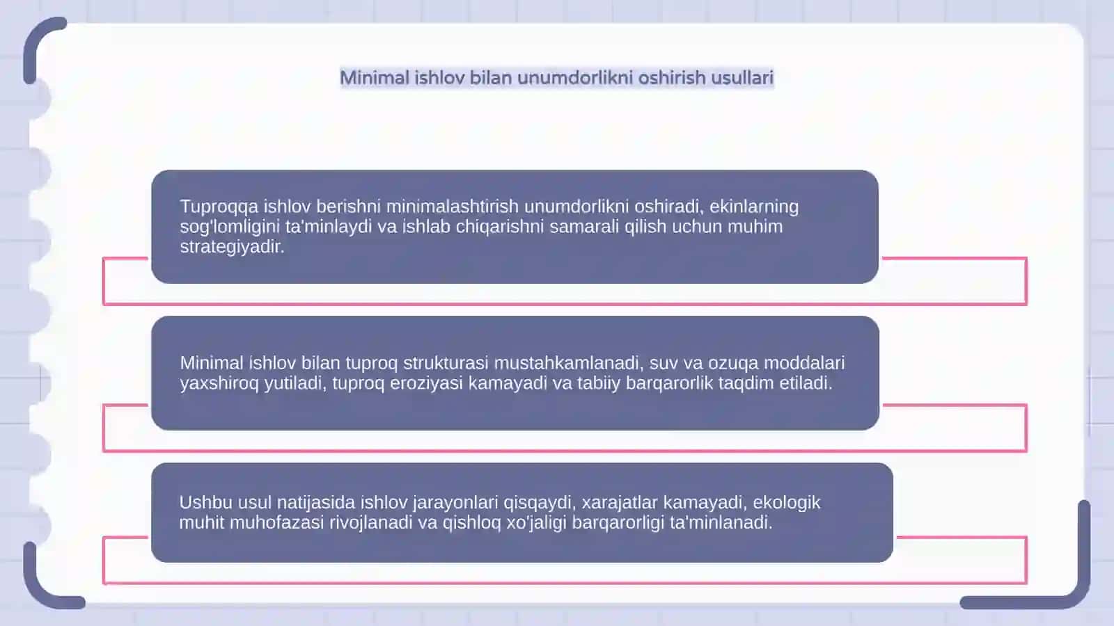 Tuproqqa ishlov berishni minimalashtirish 4