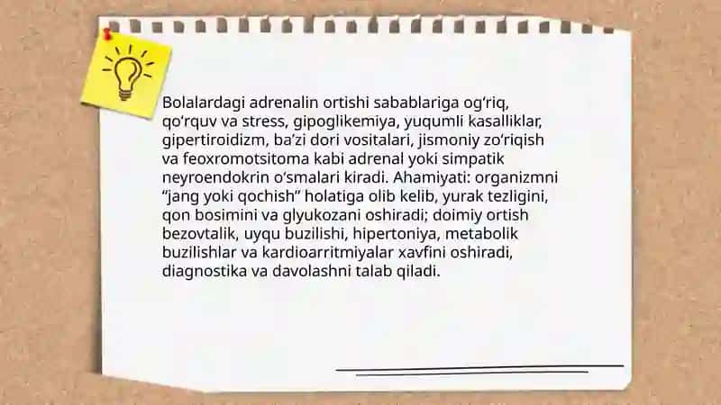 Adrenalin garmoni bolalardagi kasalliklari ahamiyati haqida 4