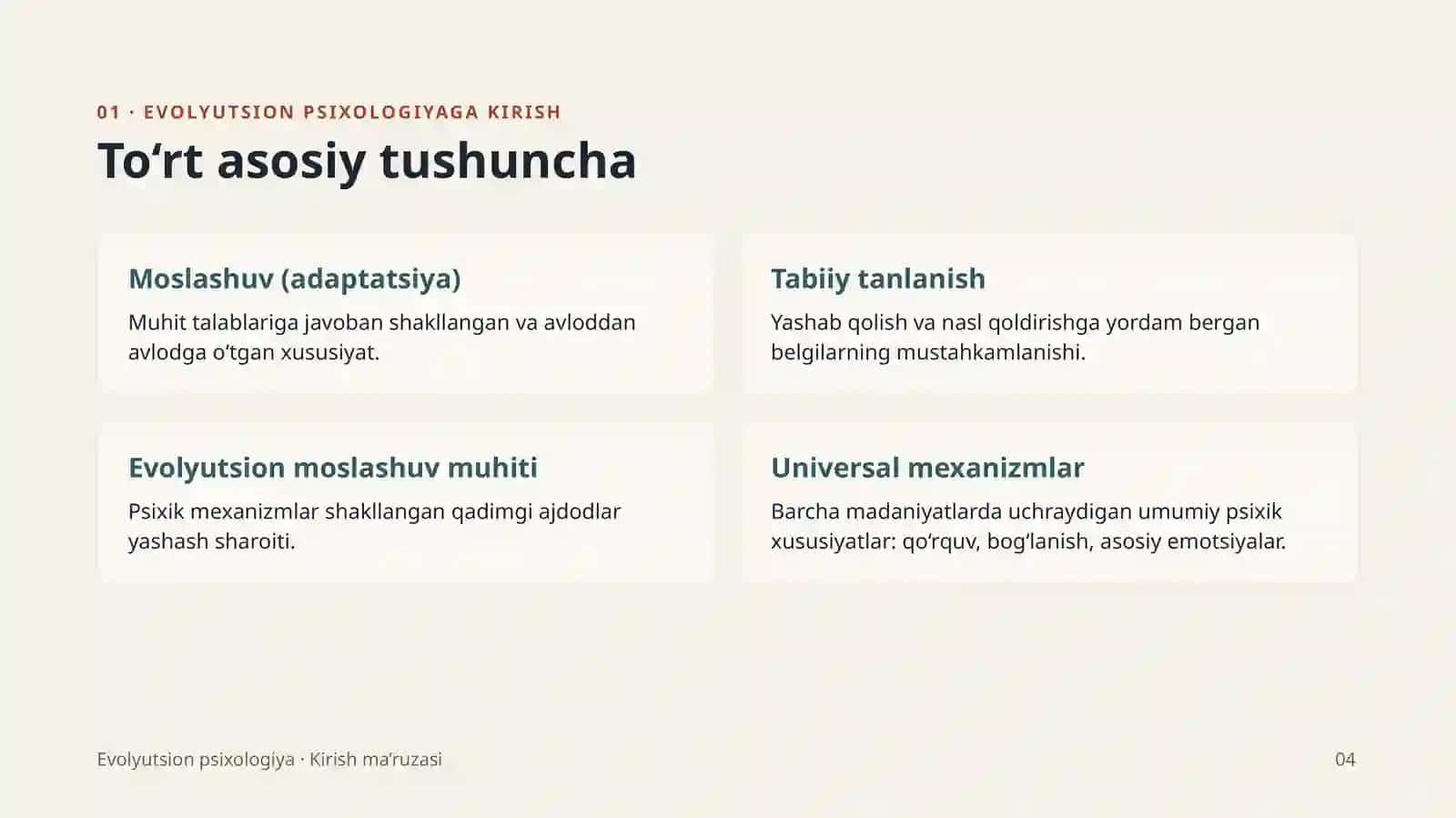 Evolyutsion psixologiyaga kirish 4