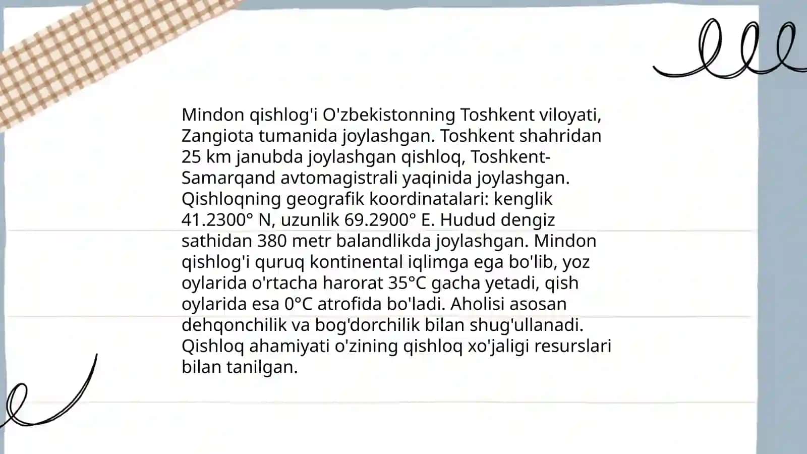 Farg'ona tumani Mindon qishlog'i tarixi va u haqida ma'lumot 4