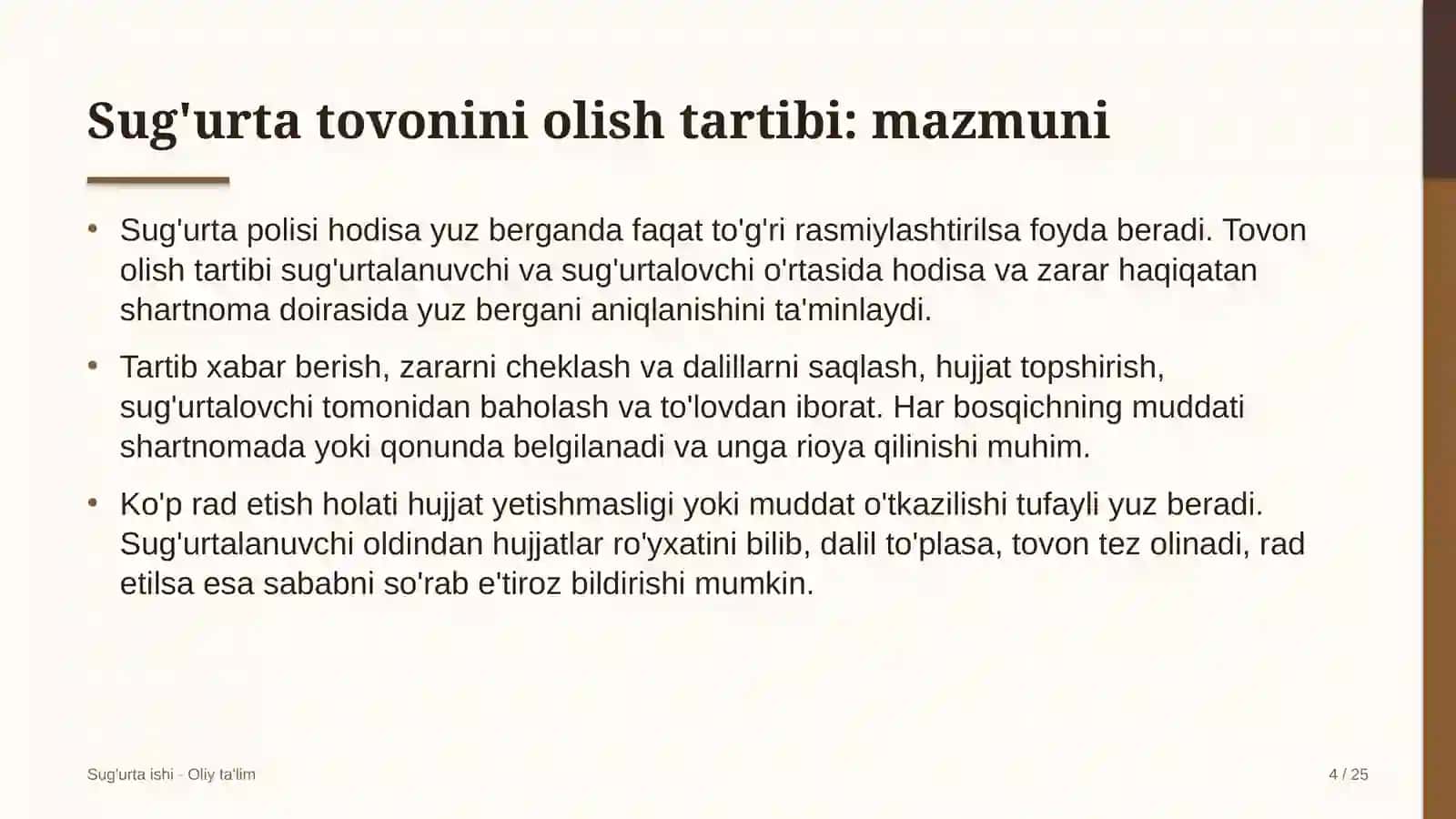 Davlat universitetlarida sug'urta tovonini olish tartibi 4