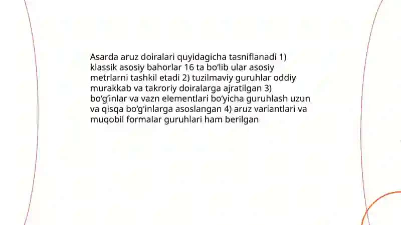 Mezon ul-avzon asaridagi aruz doiralari haqida 4
