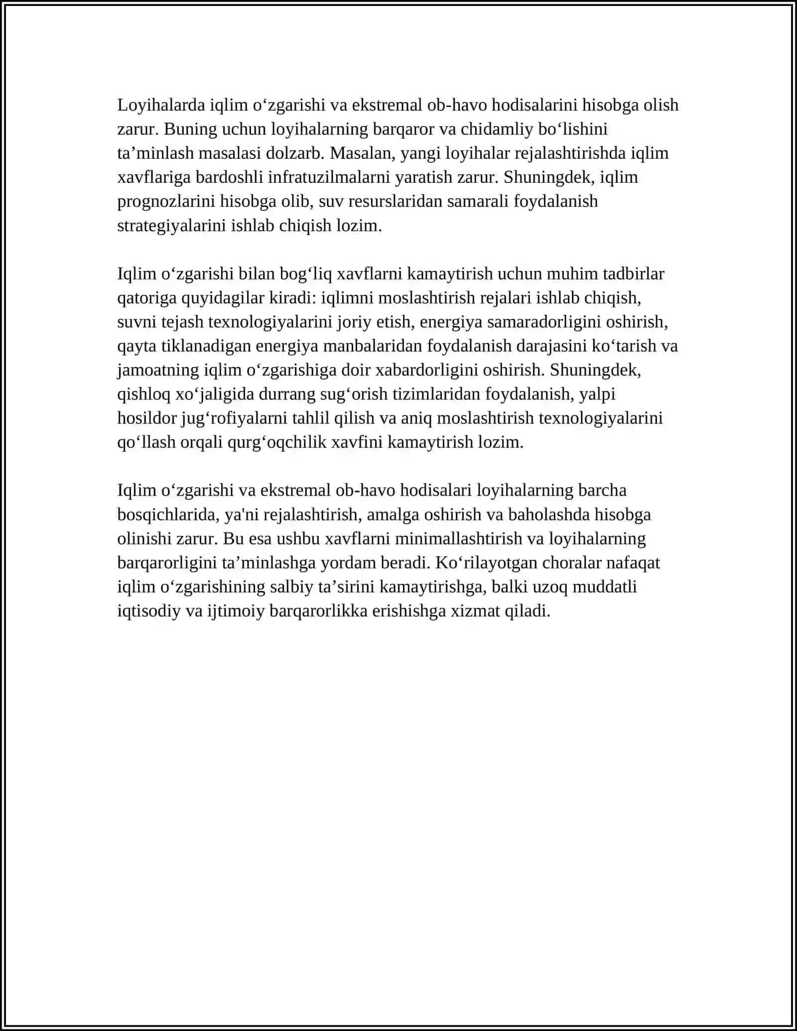 Loyiha faoliyatidagi barqaror rivojlanish xavflari 4