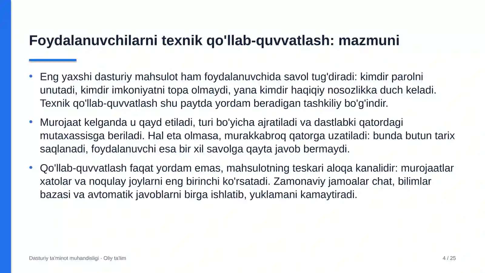 Baliqchilik xo'jaliklarida foydalanuvchilarni texnik qo'llab-quvvatlash 4