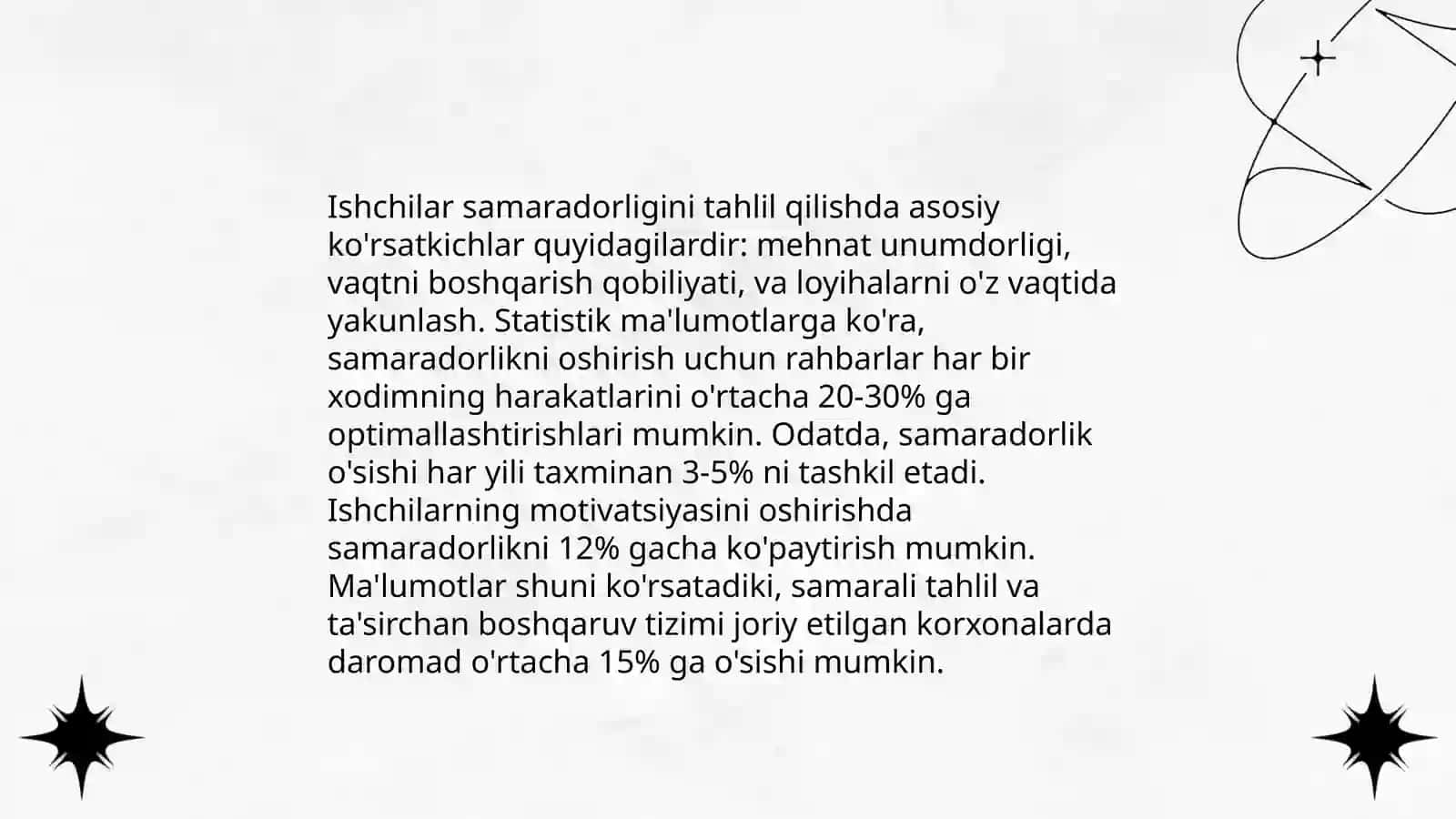 Mehnat unumdorligini oshirish yo'llari 4