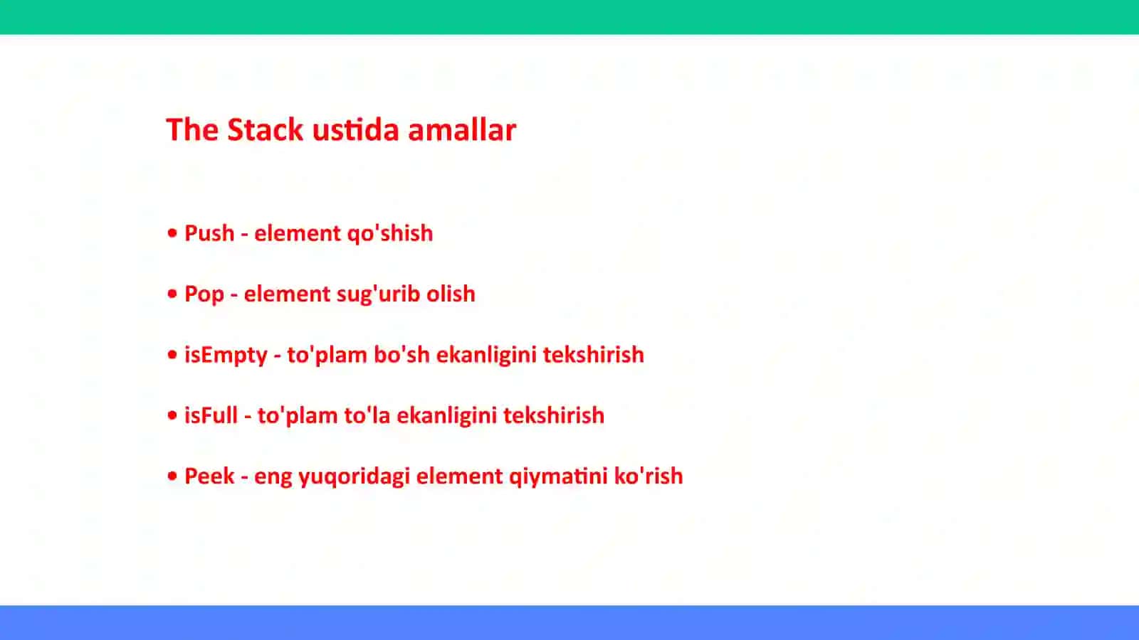 ALGORITMLAR| STACK VA REKURSIYA 4