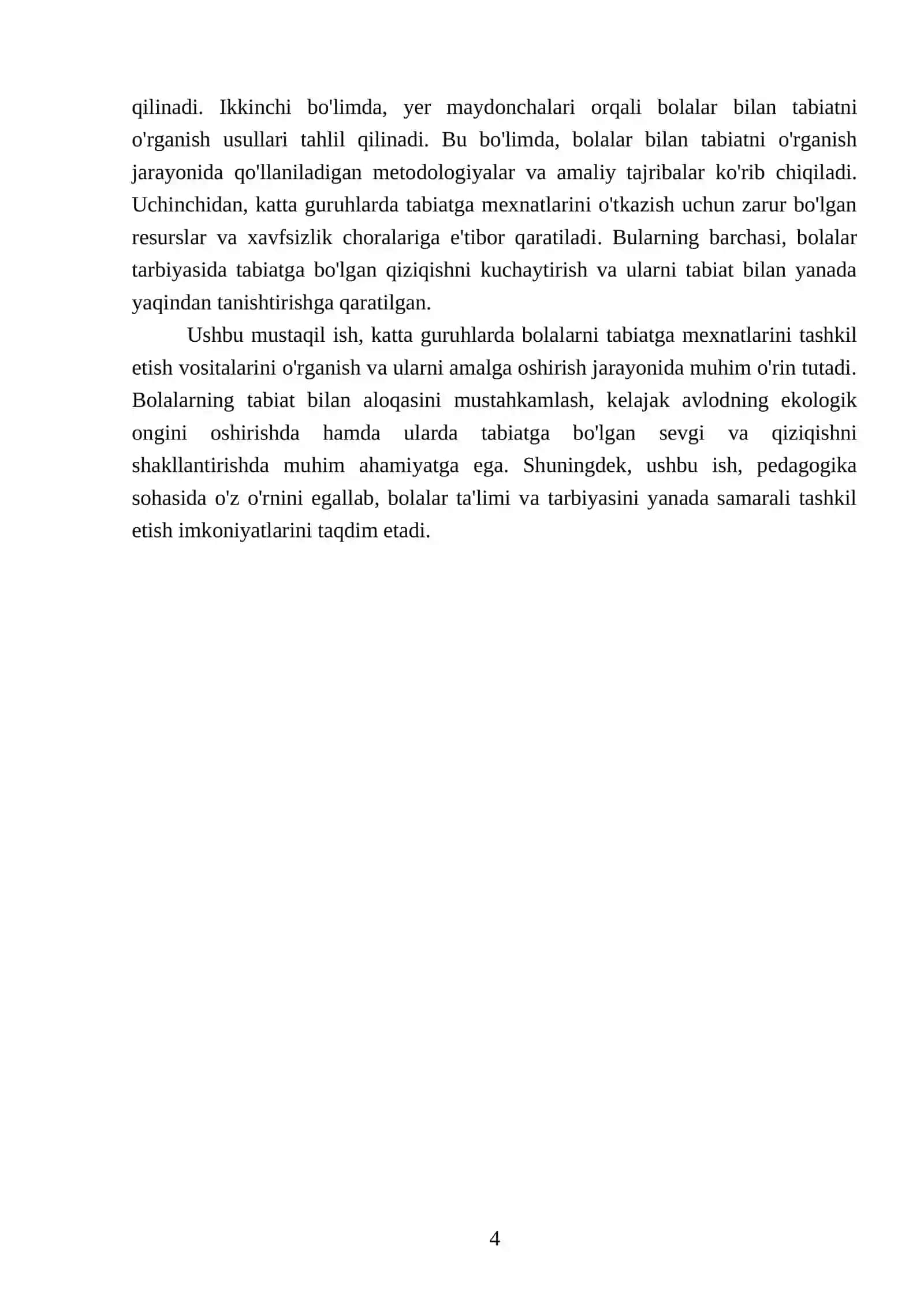 SOTVOLDOYEVA MADINABONUNING TABIAT BILAN TANISHTIRISH METODIKASI FANIDAN TAYYORLAGAN MUSTAQIL ISHI 4