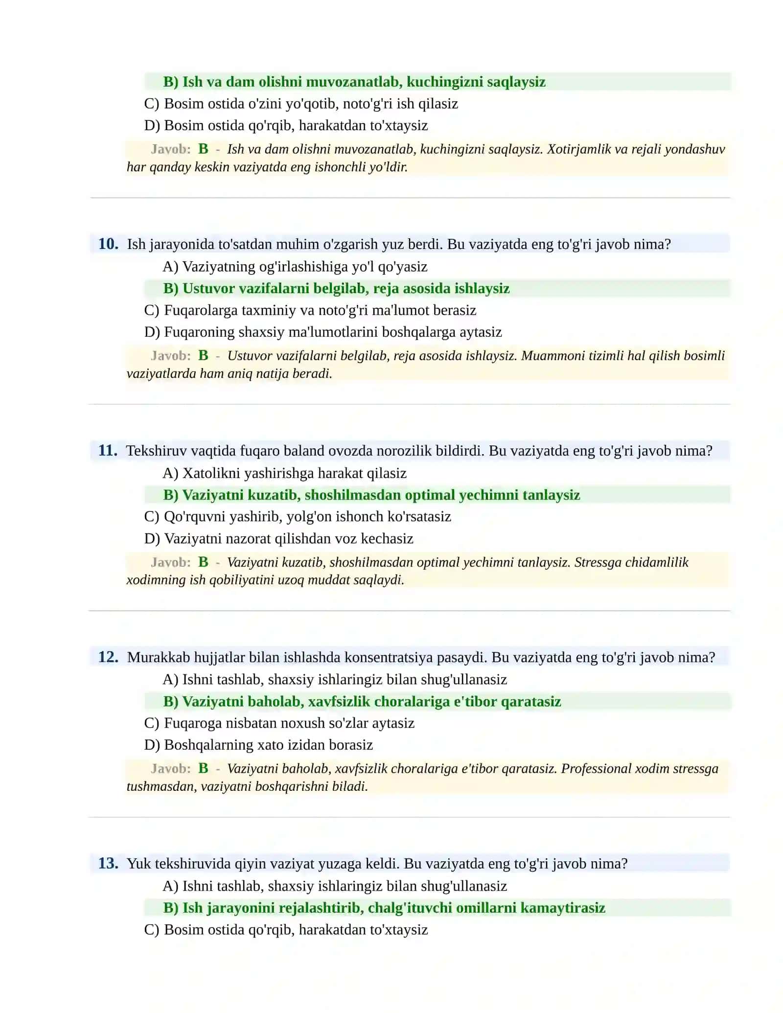BOJXONA XIZMATIGA ISHGA KIRISH PSIXOLOGIK SINOV Testlari 4