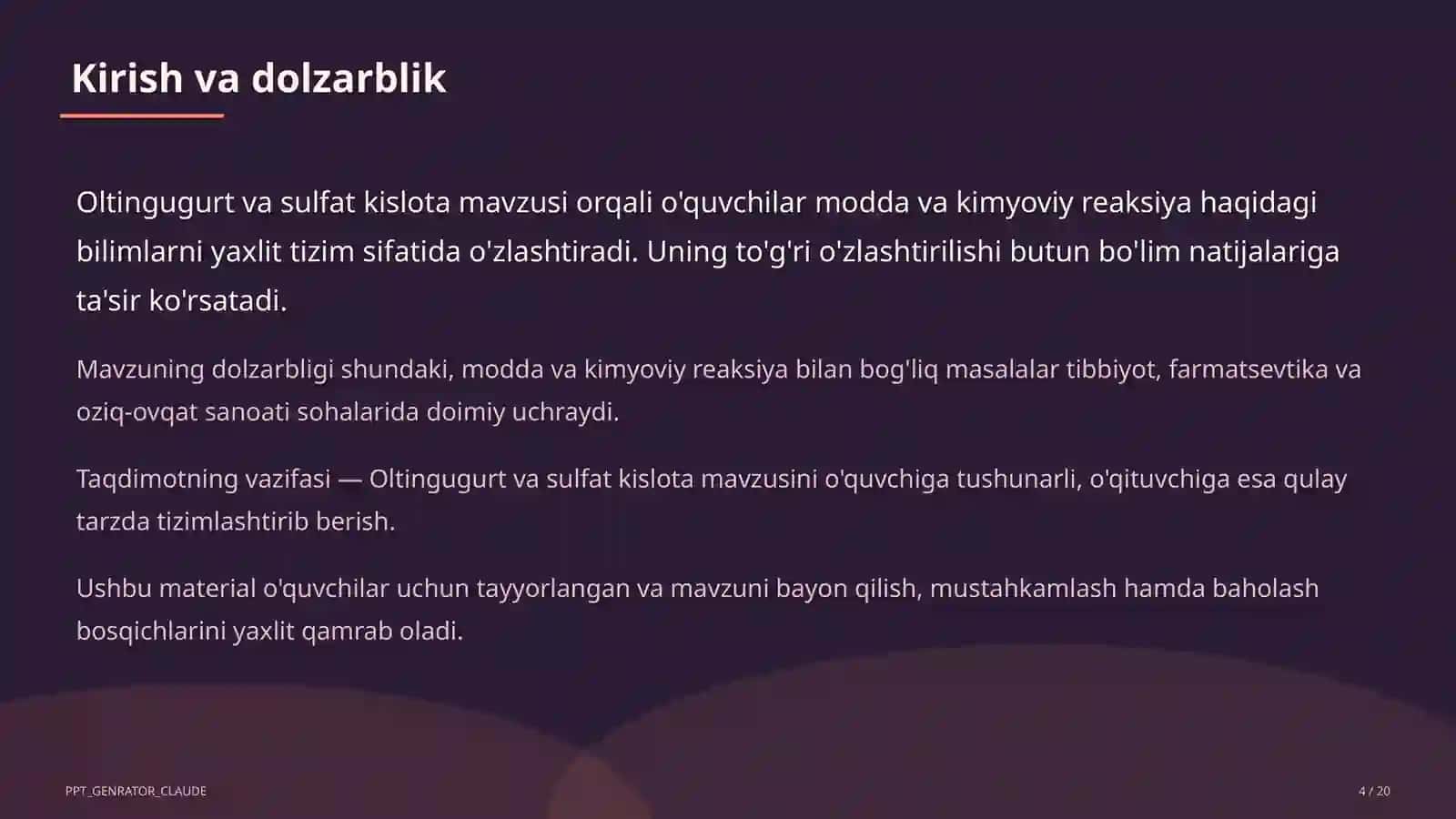Oltingugurt va sulfat kislota (9-sinf) 4