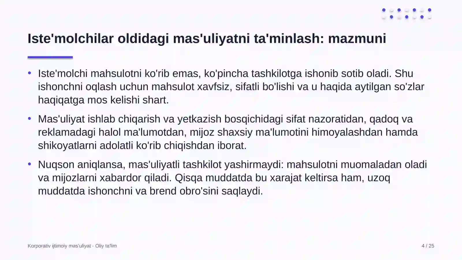 ovchilik xo'jaliklarida iste'molchilar oldidagi mas'uliyatni ta'minlash 6538 4