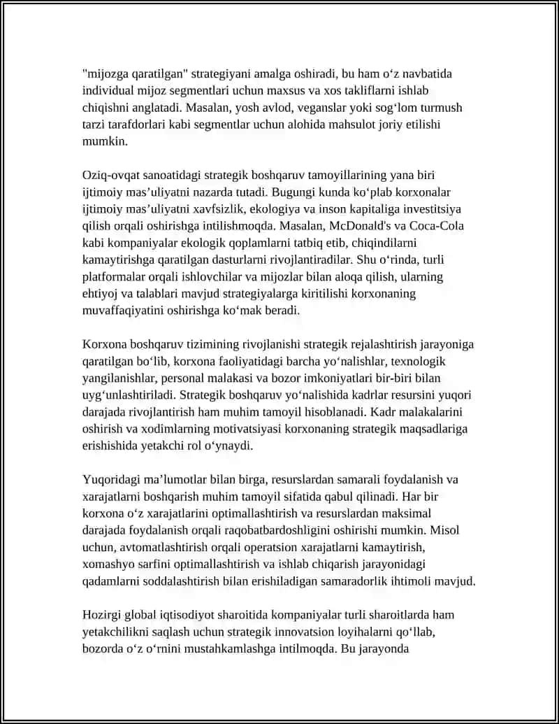 DUNYO VA OZIQ-OVQAT KORXONALARINING DASTAKLARI(BOSHQARUVI) 4