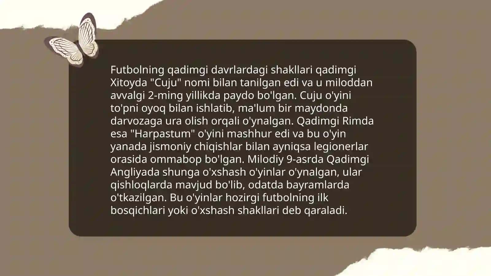 Futbol o‘yinining kelib chiqishi va rivojlanish tarixi 4