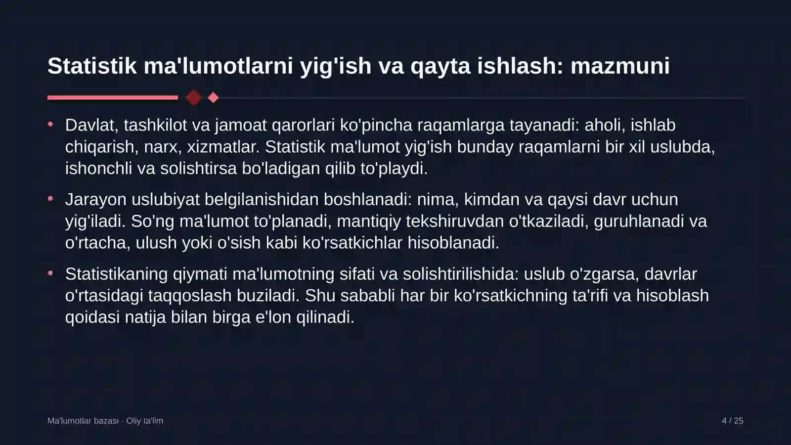 Xususiy klinikalarda statistik ma'lumotlarni yig'ish va qayta ishlash 4