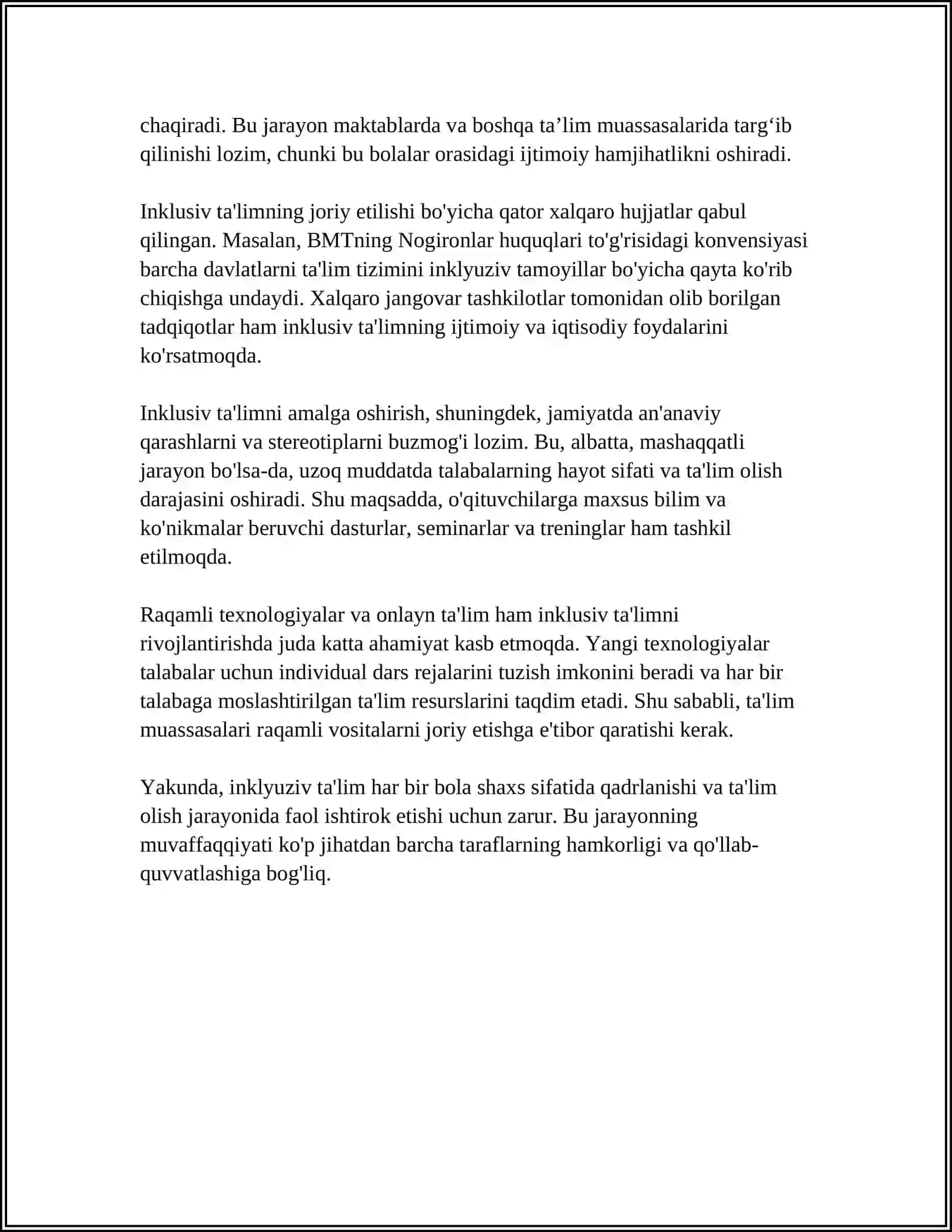 INKLYUZIV TA’LIM SAMARADORLIGINI OSHIRISHNING PEDAGOGIK-PSIXOLOGIK METODLARI 4