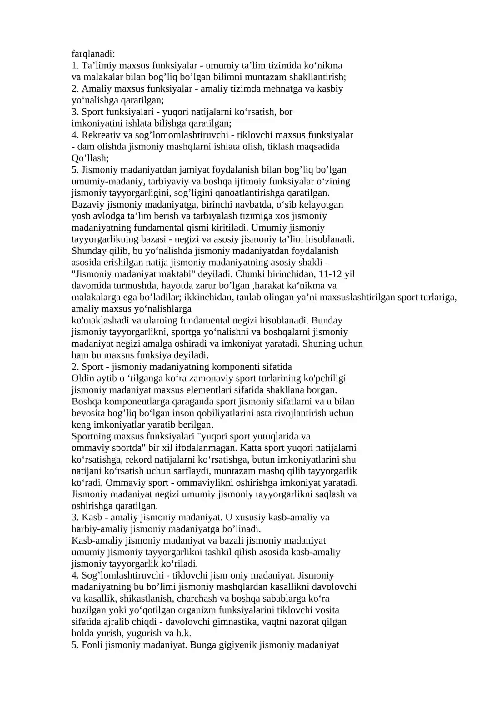 Jismoniy madaniyat nazariyasi va metodikasi fanining maqsadi hamda vazifalari 4