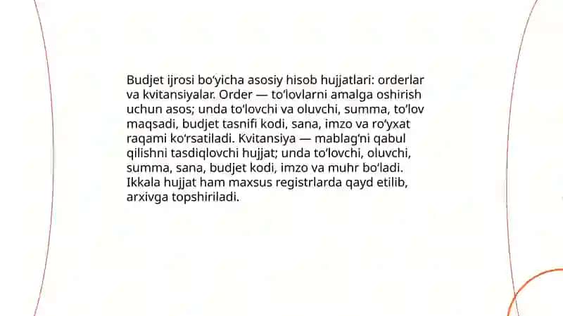 Budjet hisob-plani va hisob raqamlarining tuzilishi 4