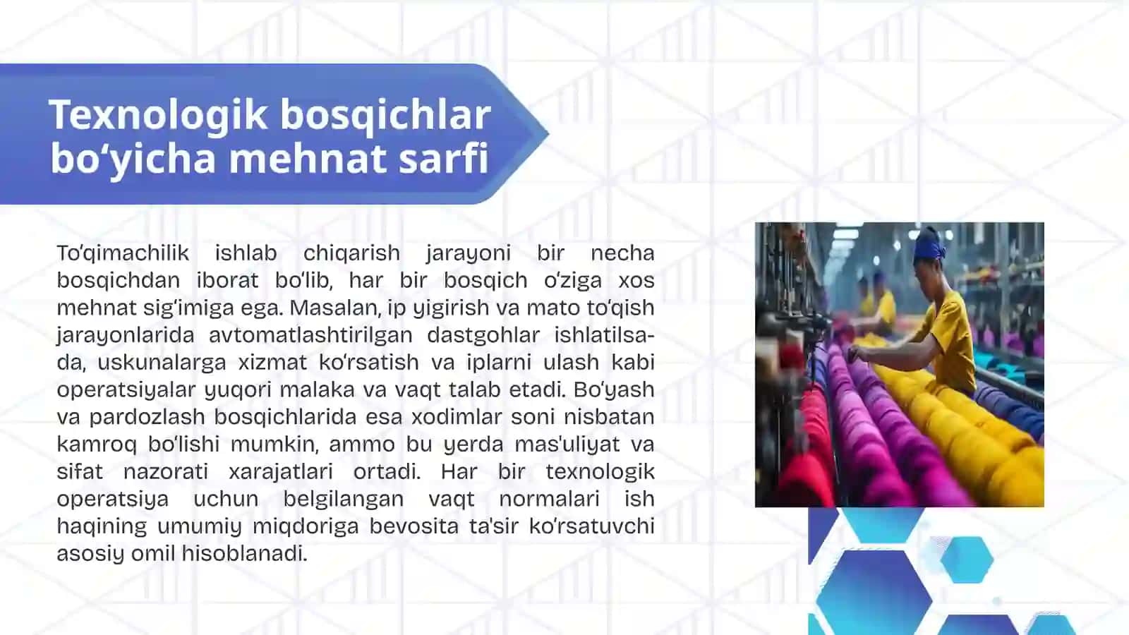 To‘qimachilik bosqichida ish haqi xarajatlarini hisoblash va boshqarish 4