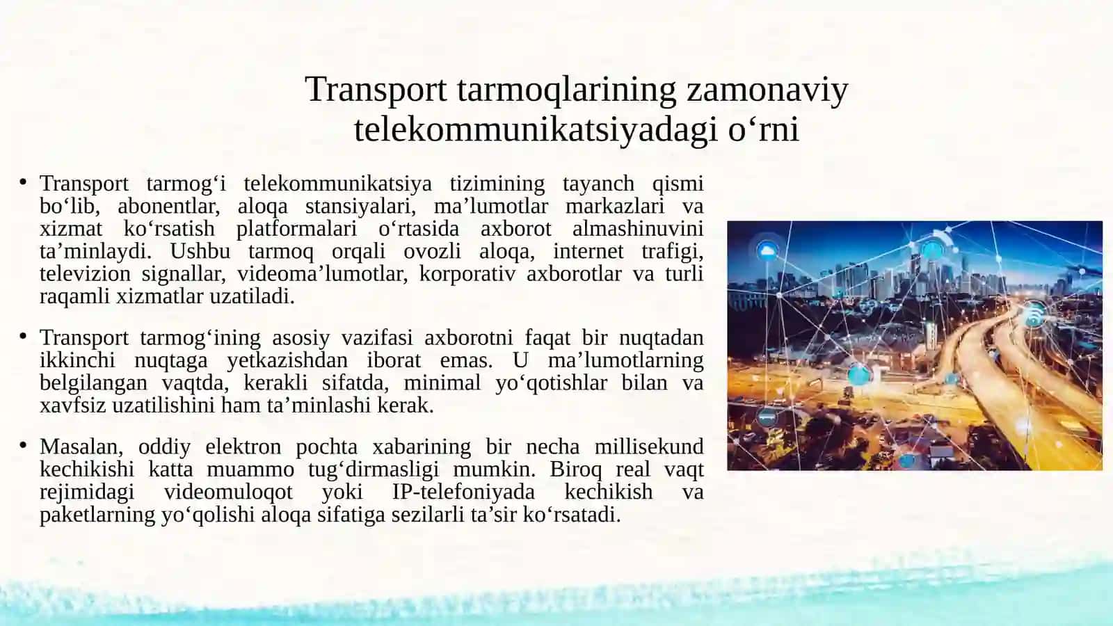 Transport tarmoqlarining ko'p protokolli arxitekturasi va NGN ga o‘tishda modernizatsiya 4