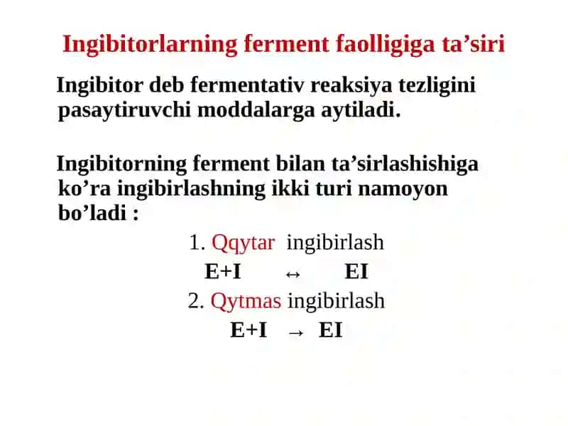 Fermentlar faolligini boshqarilishi 4