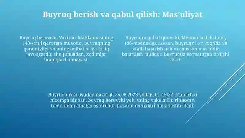 Buyuruq(tayyorlash) 4