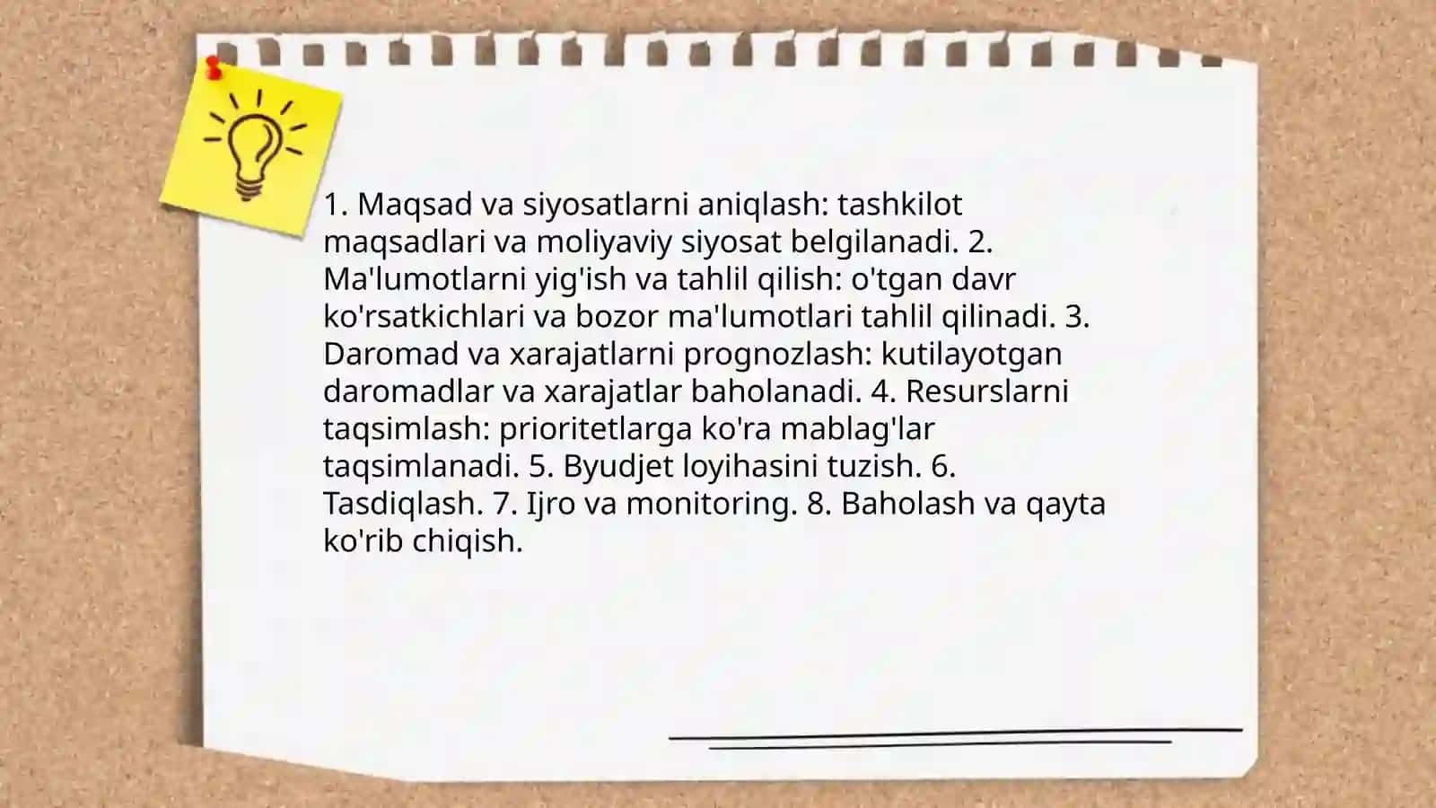 Budjetning jarayoni va uning ahamiyati 4